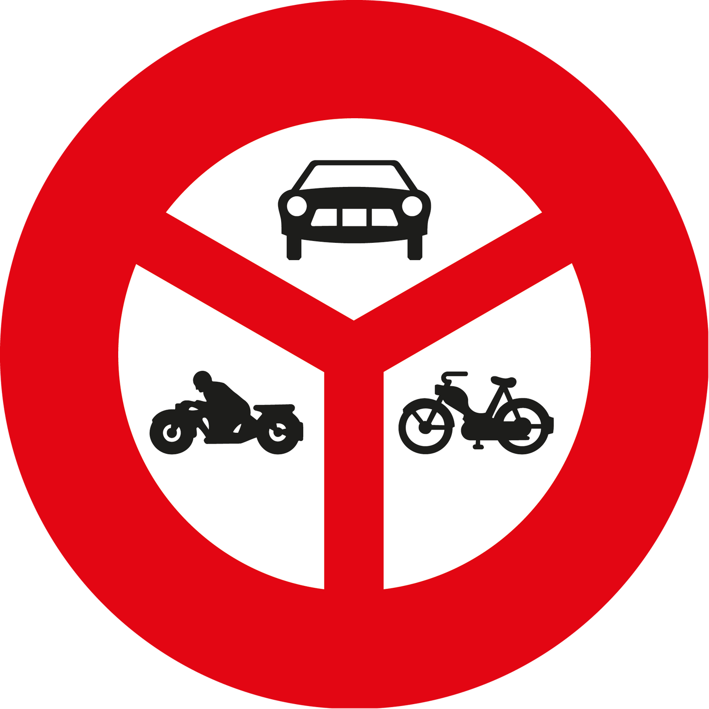 Vorschriftssignal 2.14 Verbot für Motorwagen, Motorräder und Motorfahrräder 60cm HIP/R2
