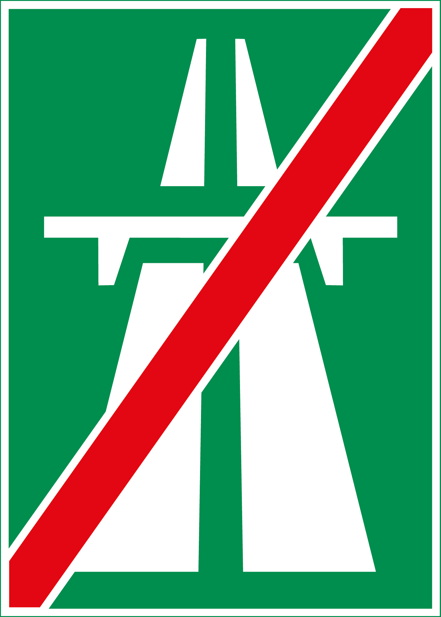 Hinweissignal  4.02 Ende der Autobahn 50/70cm HIP/R2